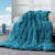 Cottonblue Weighted Blanket 15lbs, Sherpa Faux Fur Reversible Luxury Snugly Long Fur Warm Heavy Blanket 60×80 inches, Warm Plush Sherpa Weighted Blanket Queen Size for Couch Sofa Bed, Teal Green